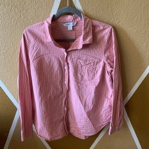 Old Navy Pink Striped Button up Shirt
